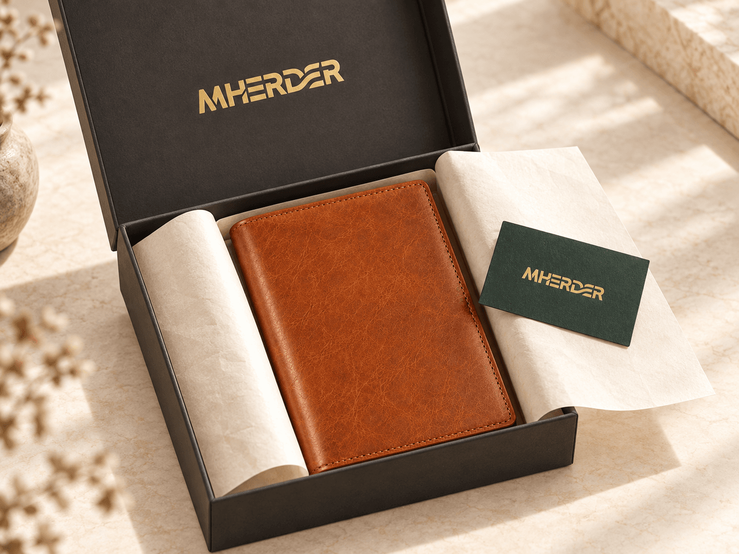 Custom packaging for leather gifts