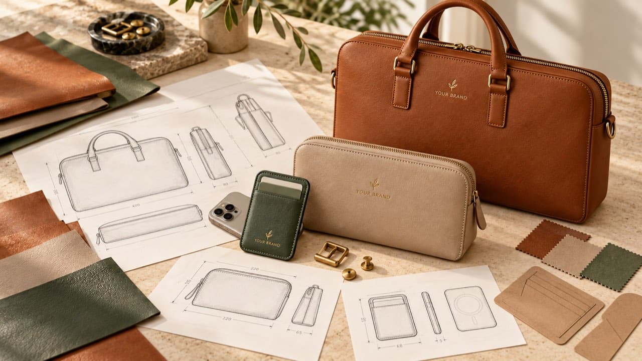 Product sketches and leather design development
